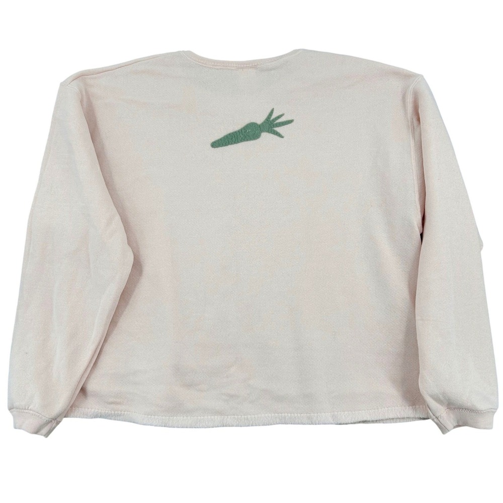 Womens Vintage Style Bunny Sweatshirt Pink Dancing Rabbit Graphic Lee LG Cottage - Picture 10 of 10